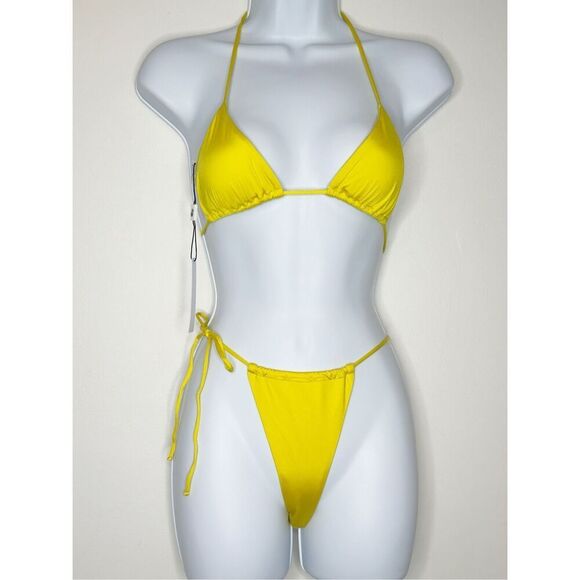 Monica Hansen size M Yellow Single Tie String Bikini Bottom Cheeky Zafferano New - Picture 2 of 7